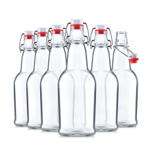 Glass Swing Top Beer glass Bottles 16oz 500ml clear Brewing Bottles with Flip-top Airtight